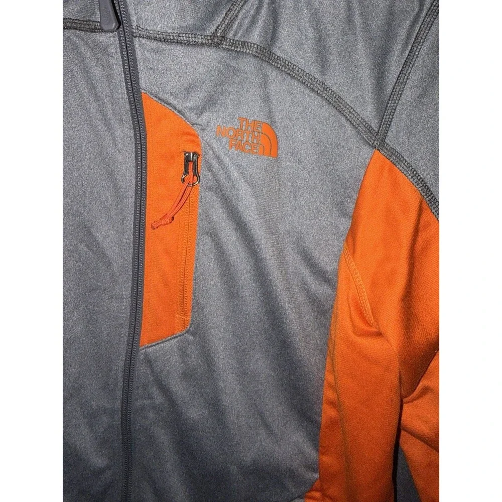 The North Face Canyonlands Full Zip Mens Small Gray Orange Colorblock Hooded
